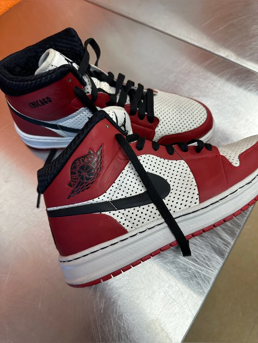 Nike Air Jordan 1 Alpha Mid iD Chicago Custom Size 9 Mens Red White Black